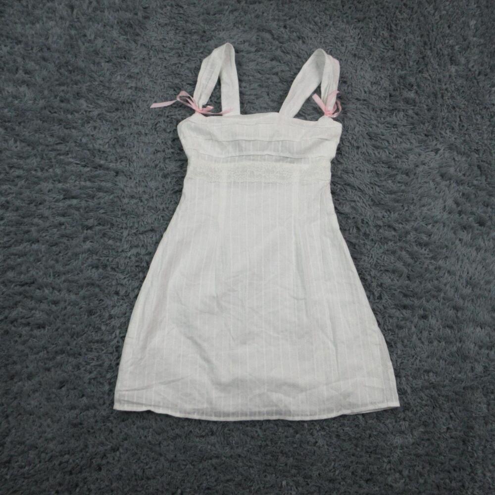 Beginning Boutique Dress Womens 2 White Tie Back Mini Lined Bow Taylor NWT